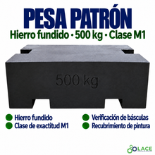 Pesa patrón paralelepípeda de hierro fundido LACE de 500 kg clase M1