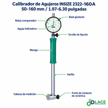 Calibrador de Agujeros INSIZE 2322-160A 50-160 mm / 1.97-6.30"