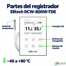 Data Logger Elitech RCW-800W-TDE Registrador Inalámbrico de Temperatura (-40 °C a 80 °C)