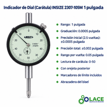 Indicador de Dial (Caratula) INSIZE 2307-105M 1"