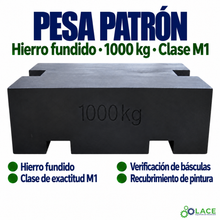 Pesa patrón paralelepípeda de hierro fundido LACE de 1000 kg clase M1