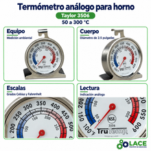 Termómetro análogo para horno Taylor 3506 – 50 a 300 °C