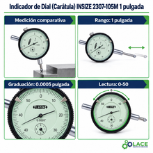 Indicador de Dial (Caratula) INSIZE 2307-105M 1"