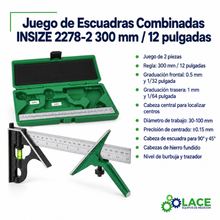 Juego de Escuadras Combinadas INSIZE 2278-2 300 mm / 12"