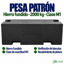 Pesa patrón paralelepípeda de hierro fundido LACE de 2000 kg clase M1