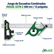 Juego de Escuadras Combinadas INSIZE 2278-2 300 mm / 12"