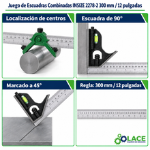 Juego de Escuadras Combinadas INSIZE 2278-2 300 mm / 12"