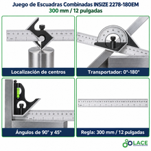 Juego de Escuadras Combinadas INSIZE 2278-180EM 300 mm / 12"