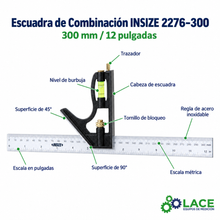 Escuadra de Combinación INSIZE 2276-300 300 mm / 12"