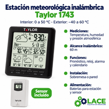 Estación meteorológica inalámbrica Taylor 1743 – 0 a 50 °C / -40 a 60 °C