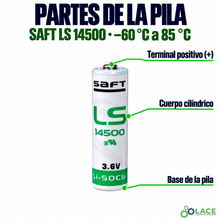 Pila primaria de litio SAFT LS 14500, de -60 °C a 85 °C