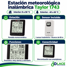 Estación meteorológica inalámbrica Taylor 1743 – 0 a 50 °C / -40 a 60 °C