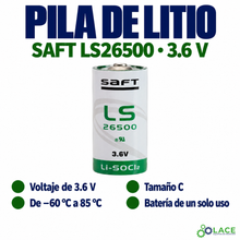 Pila de litio Saft LS26500 3.6V