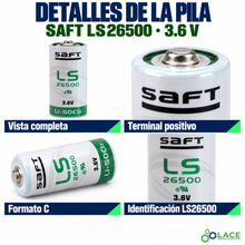 Pila de litio Saft LS26500 3.6V