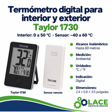 Termómetro digital para interior y exterior Taylor 1730 – 0 a 50 °C / -40 a 60 °C