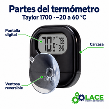 Termómetro Taylor 1700 -20 a 60 °C / -4 a 140 °F