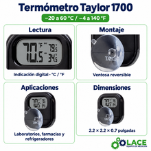 Termómetro Taylor 1700 -20 a 60 °C / -4 a 140 °F