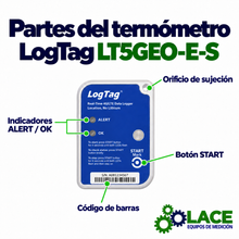 Termómetro LogTag desechable LT5GEO-E-S (−40 °C a +99 °C)