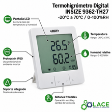 Termohigrómetro Digital INSIZE 9362-TH27 -20°C a 70°C / 0-100%RH