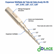 Expansor Múltiple de Tubo de Cobre Avaly VA-95 1/4", 5/16", 3/8", 1/2", 5/8"
