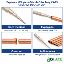 Expansor Múltiple de Tubo de Cobre Avaly VA-95 1/4", 5/16", 3/8", 1/2", 5/8"