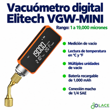 Vacuómetro digital Elitech VGW-MINI (1 a 19000 micrones)
