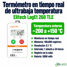 Termómetro en tiempo real ultra baja temperatura Data Logger Elitech LogEt 260 TLE -200°C a 150°C