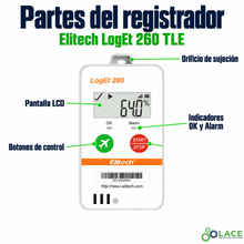 Termómetro en tiempo real ultra baja temperatura Data Logger Elitech LogEt 260 TLE -200°C a 150°C