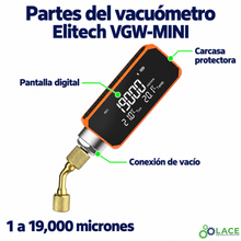 Vacuómetro digital Elitech VGW-MINI (1 a 19000 micrones)