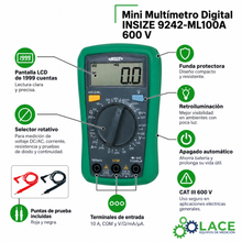 Mini Multímetro Digital INSIZE 9242-ML100A 600 V