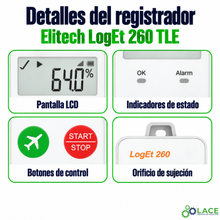 Termómetro en tiempo real ultra baja temperatura Data Logger Elitech LogEt 260 TLE -200°C a 150°C