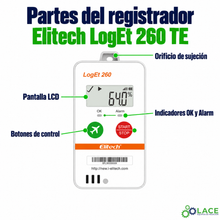 Termómetro en tiempo real con sensor externo Data Logger Elitech LogEt 260 TE -40°C a 85°C