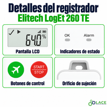 Termómetro en tiempo real con sensor externo Data Logger Elitech LogEt 260 TE -40°C a 85°C