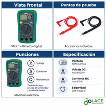 Mini Multímetro Digital INSIZE 9242-ML100A 600 V