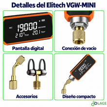 Vacuómetro digital Elitech VGW-MINI (1 a 19000 micrones)
