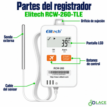 Termómetro Data Logger WiFi ultra baja temperatura Elitech RCW-260-TLE -200°C a 150°C