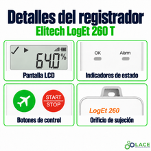 Registrador de temperatura en tiempo real Data Logger Elitech LogEt 260 T -30°C a 60°C
