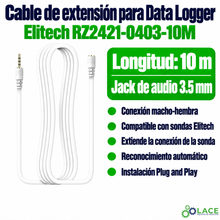 Cable de extensión para Data Logger Elitech RZ2421-0403-10M (Jack de audio 3.5 mm)