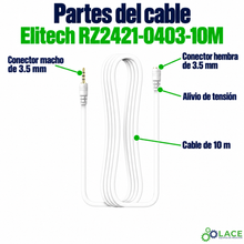 Cable de extensión para Data Logger Elitech RZ2421-0403-10M (Jack de audio 3.5 mm)