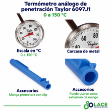 Termómetro Análogo De Penetración Taylor 6097J1 0°C a 150°C