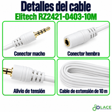 Cable de extensión para Data Logger Elitech RZ2421-0403-10M (Jack de audio 3.5 mm)