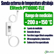 Sonda externa de temperatura ultrabaja para Data Logger Elitech PT100IIC-TLE (-200 °C a 150 °C)
