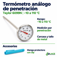 Termómetro Análogo De Penetración Taylor 6099N -10° A 110°C