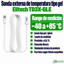 Sonda externa de temperatura tipo gel para Data Logger Elitech TD3X-GLE (-40 °C a 85 °C)
