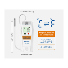 Data Logger Temperatura y Humedad Elitech T-log 100EH -40°C a 85°C