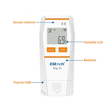 Data Logger Temperatura Elitech T-log serie 10 -30°C a 70°C.