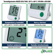 Termohigrómetro INSIZE 0316-TH62 -20°C a 60°C / 10%RH a 99%RH