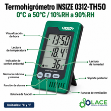 Termohigrómetro INSIZE 0312-TH50 0°C a 50°C / 10%RH a 90%RH