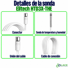 Sonda externa de temperatura y humedad para Data Logger Elitech HTD3X-THE (-40 a 85 °C / 0 a 100 %HR)