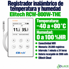 Registrador inalámbrico de temperatura y humedad Elitech RCW-800W-THE (-40 a 80 °C / 0 a 100 %HR)
